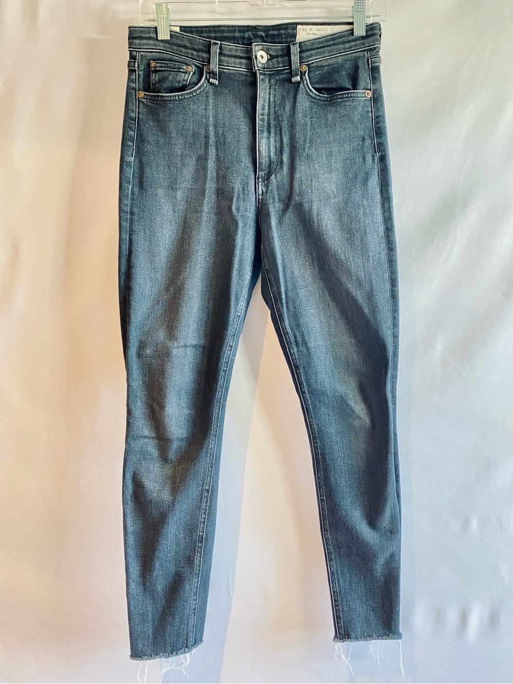 Rag & Bone Nina High Rise Ankle Skinny Jeans, Black/Gray wash, size 27
